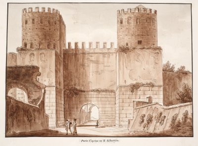 The Porta Capena or Porta San Sebastiano, 1833 by Agostino Tofanelli